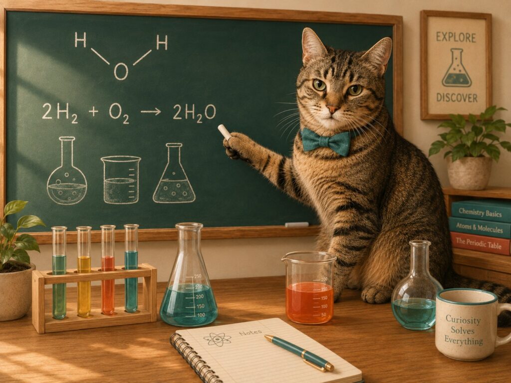 Mika le chat professeur de chimie