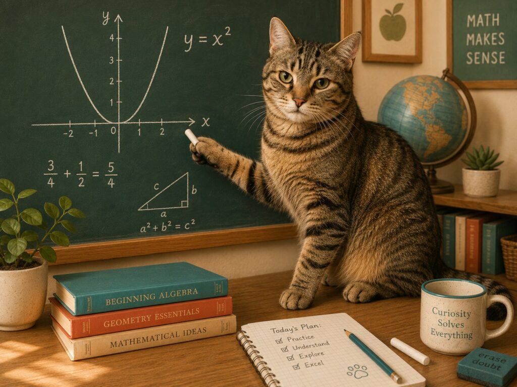 Mika le chat professeur de mathématiques